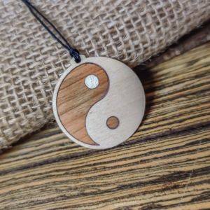 Yin Yang Pendant - Solid Cherry and Maple Hardwood